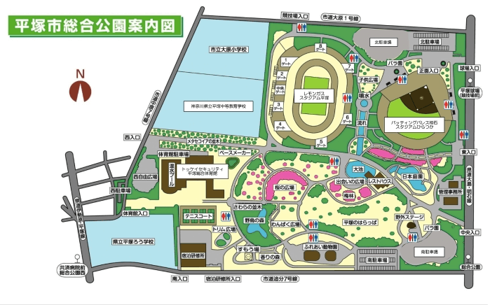 平塚市総合公園園内マップ